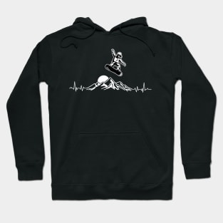 Snowboarder Heartbeat Snowboarding Heart Mountain Hoodie